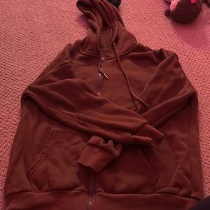 SHEIN brown zip up hoodie